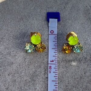 TOVA Elegant Gold and Green Crystal Earrings